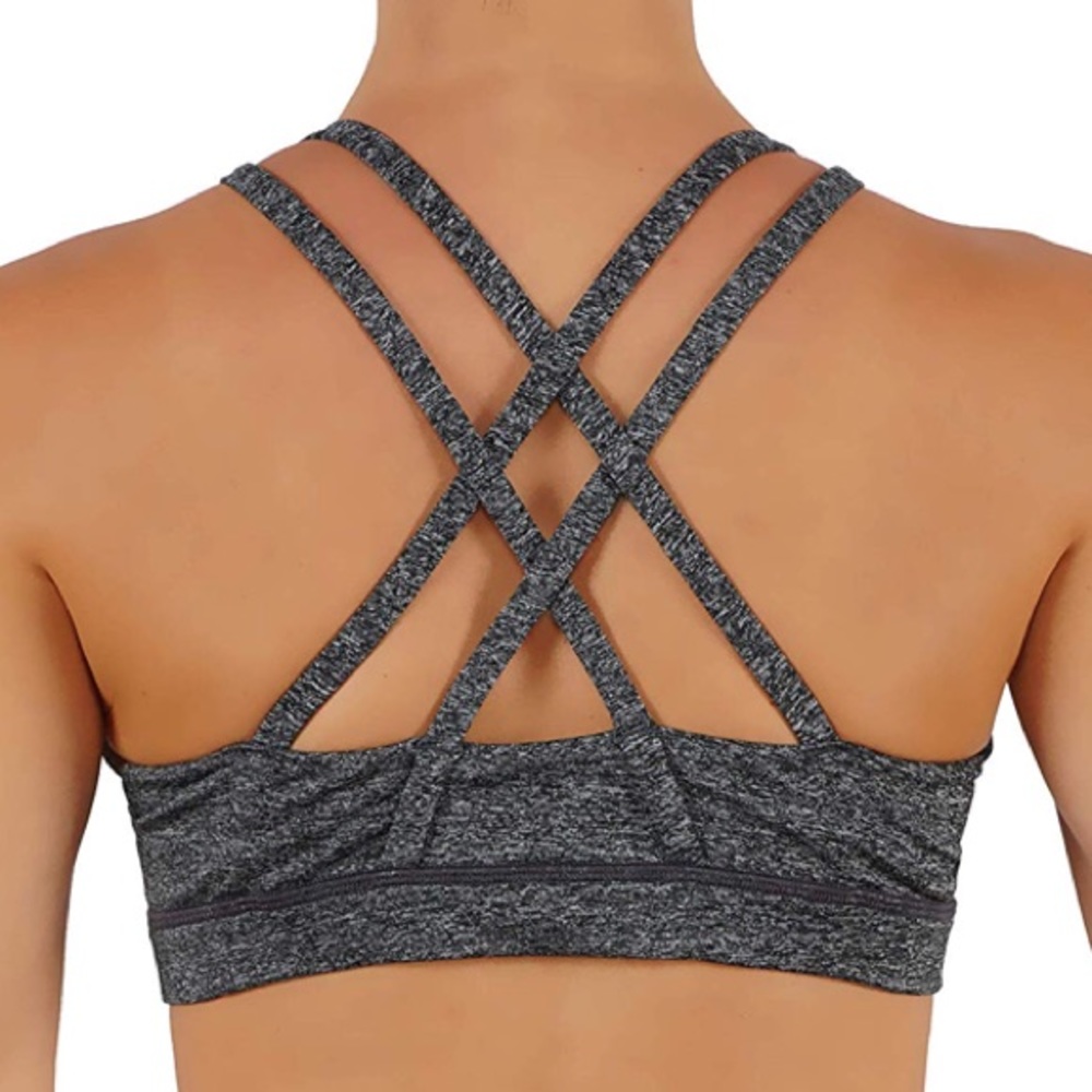Criss Cross Back Detail Strappy Sports Bra